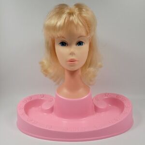 1971 Mattel Barbie Beauty Center Hair Styling Head‎ Blonde Copper Highlights VTG